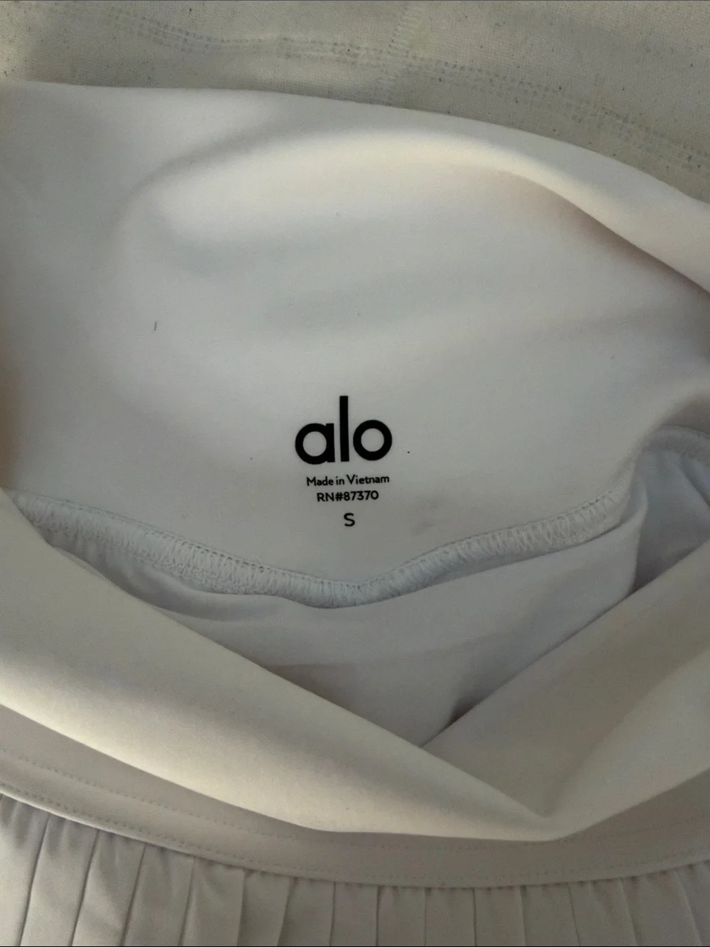 ALO Yoga White Pleated Tennis Skirt